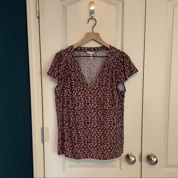 Rebecca Taylor Francesca Silk Top Floral  Size 10 - Picture 1 of 5